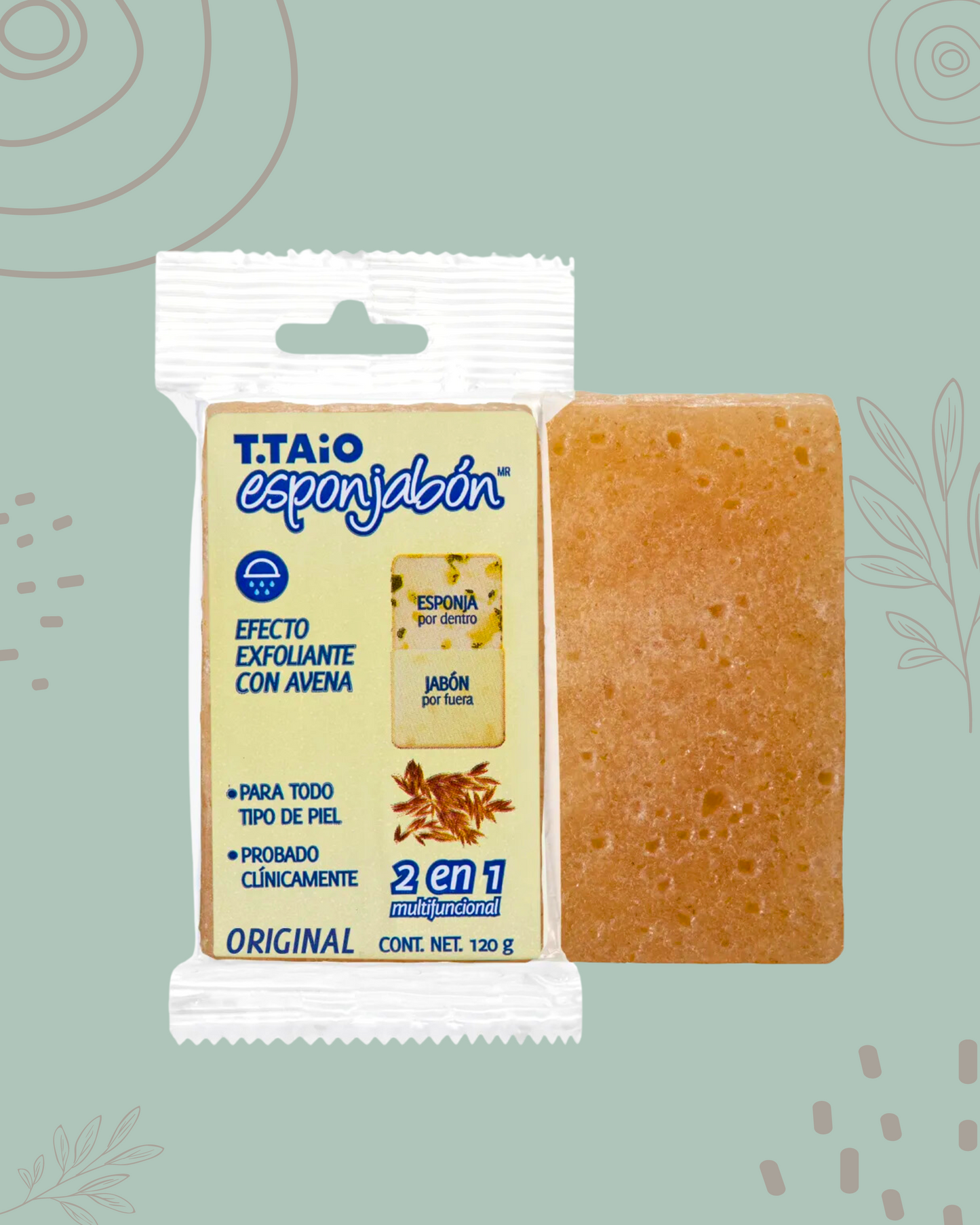 Esponjabón avena exfoliante | Jabón + Esponja 2 en 1