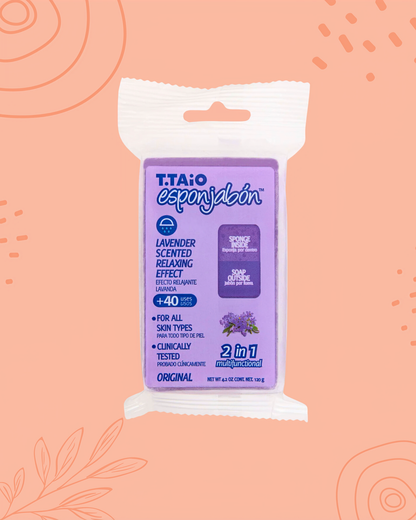 Esponjabón lavanda relajante | Jabón + Esponja 2 en 1