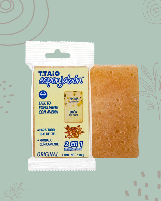 Esponjabón avena exfoliante | Jabón + Esponja 2 en 1