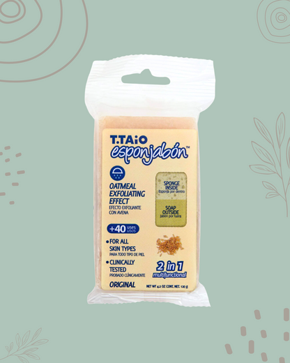 Esponjabón avena exfoliante | Jabón + Esponja 2 en 1